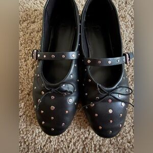 Zara Black Studded Flats